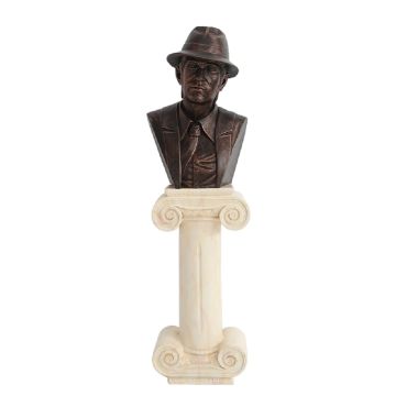 Elwood Blue Büste Bronze auf Säule lebensgroß