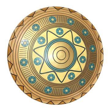Antikes Mittelalterliches Schild Gold Blau lebensgroß