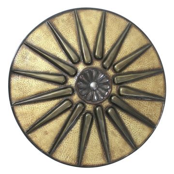 Antikes Mittelalterliches Schild Gold lebensgroß