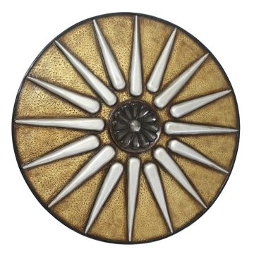 Antikes Mittelalterliches Schild Gold Weiß lebensgroß