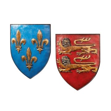 Schild Rot und Blau lebensgroß