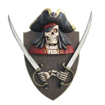 Piratenskelett mit Schwertern Wanddeko lebensgroß