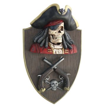 Piratenskelett mit Pistolen Wanddeko lebensgroß