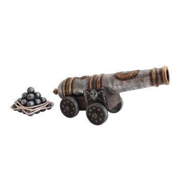 Piratenkanone mit Kanonenkugeln lebensgroß
