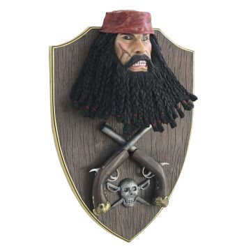 Pirat Blackbeard mit Pistolen Wanddeko lebensgroß