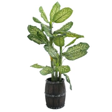 Weinfass Blumentopf dunkel lebensgroß