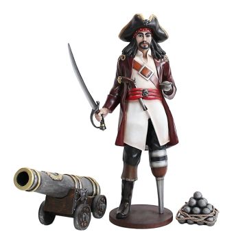 Captain Hook mit Kanone lebensgroß