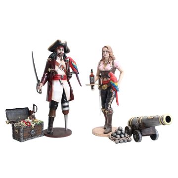 Captain Hook und Piratenfrau  lebensgroß