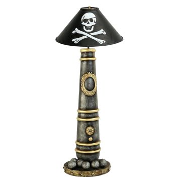 Kanonenlampe mit Piraten Lampenschirm groß lebensgroß
