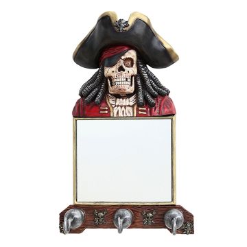 Piratenskelett Spiegel und Garderobe lebensgroß