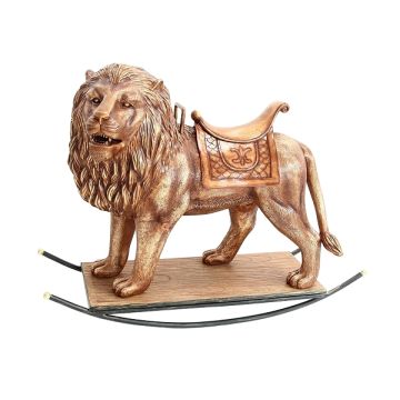 Goldener Löwe mit Sattel Schaukel lebensgroß
