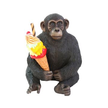 Affe mit Eis lebensgroß