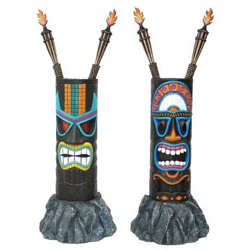 Tiki Maske auf Stein 1 lebensgroß