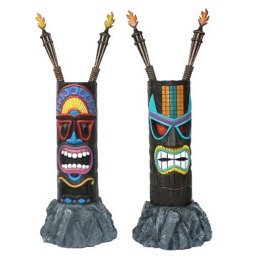 Tiki Maske auf Stein 2 lebensgroß
