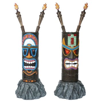 Tiki Maske auf Stein 3 lebensgroß