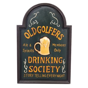 Golf Drinking Society Schild verkleinert