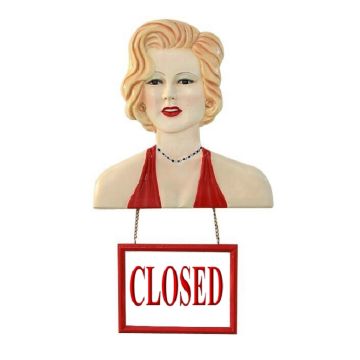 Marilyn Büste mit Open/ ClosedSchild lebensgroß