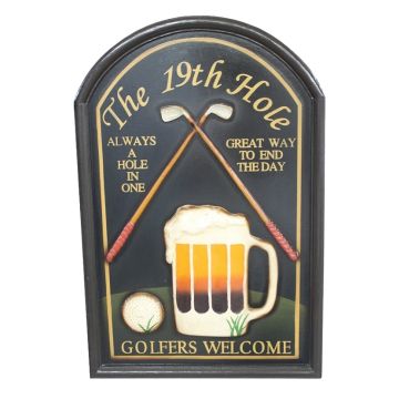 Golf 19th Hole Schild lebensgroß