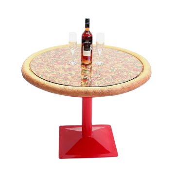 Pizzatisch mit abnehmbarer Glasplatte vergrößert