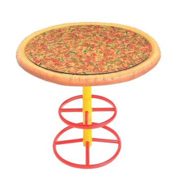 Pizzatisch mit Glasplatte vergrößert