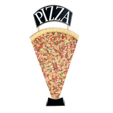 Pizzastück Einseitig mit Pizzaschild vergrößert