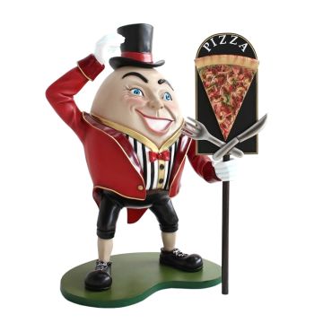 Humpty Dumpty Hut auf mit Pizzatafel lebensgroß