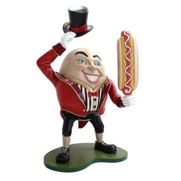 Humpty Dumpty Hut ab mit Hotdog lebensgroß