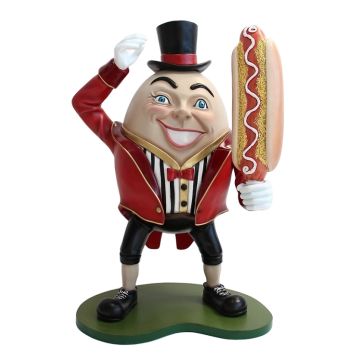 Humpty Dumpty Hut auf mit Hotdog lebensgroß