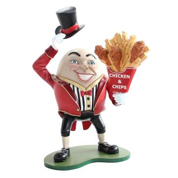 Humpty Dumpty Hut ab mit Hähnchen und Pommes lebensgroß