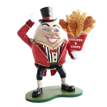 Humpty Dumpty Hut auf mit Hähnchen und Pommes lebensgroß