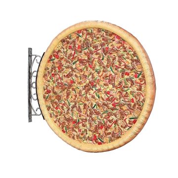 Ganze Pizza Zweiseitig für Wand vergrößert