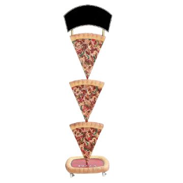 Pizzastücke Zweiseitig mit Angebotsschild vergrößert