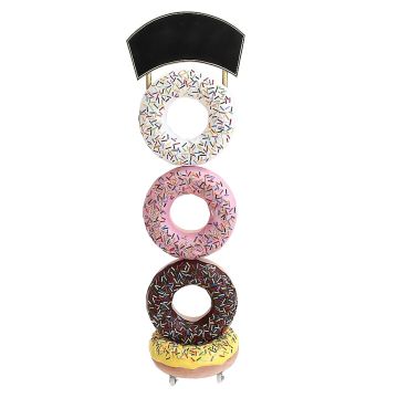 Donuts mit Angebotsschild vergrößert