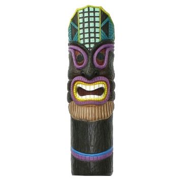 Lila Tiki Maske für Wand  lebensgroß