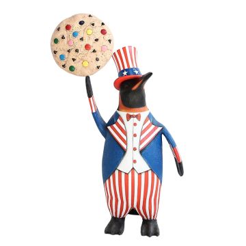 Pinguin amerika mit hellem Keks lebensgroß