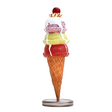 Eis 3 Kugeln mit Kirsche groß vergrößert