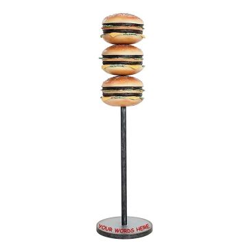 3 Burger auf Ständer vergrößert