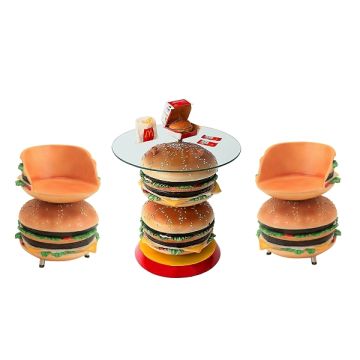 2 Burger Tisch mit Burgersitzen vergrößert