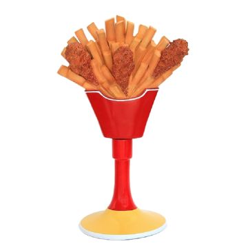 Hühnchen und Pommes mit Ständer vergrößert