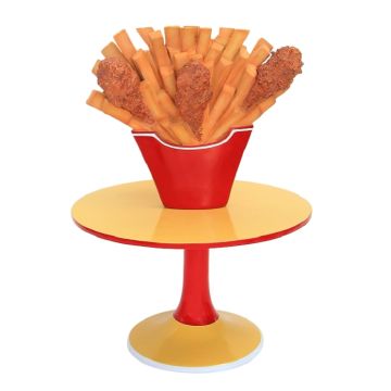 Hühnchen und Pommes Tisch klein vergrößert