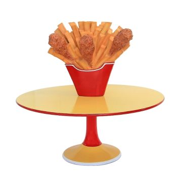 Hühnchen und Pommes Tisch groß vergrößert