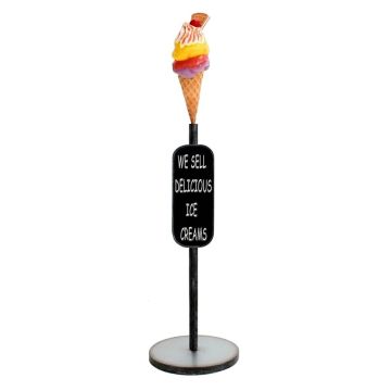 Eis mit Waffel Angebotsschild auf Ständer vergrößert