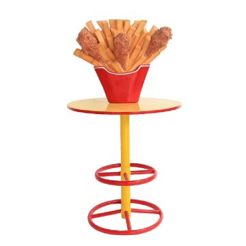 Hühnchen und Pommes Tisch klein vergrößert