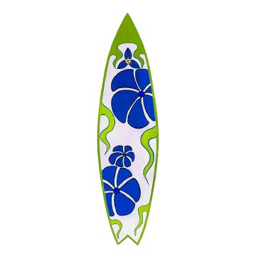 Surfboard Grün Blau Wanddeko lebensgroß