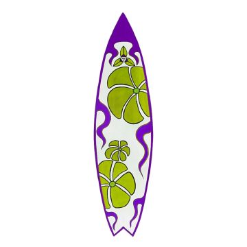 Surfboard Grün Lila Wanddeko lebensgroß