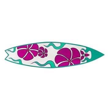 Surfboard Pink Türkis Wanddeko lebensgroß