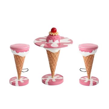 Eistisch Rosa mit Kirsche und Eishocker Rosa vergrößert