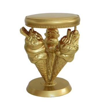 Eistüten Hocker Gold vergrößert