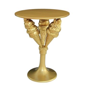 Eistüten Tisch Gold auf Ständer vergrößert
