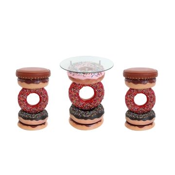 Donuttisch und Hocker groß vergrößert